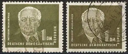 DDR 1952 - Mi 325 vXI - YT 72 - Präsident Wilhelm Pieck - Zwei Grüntöne