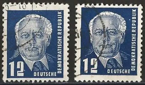 DDR 1952 - Mi 323vaXI - YT 70 - Präsident Wilhelm Pieck - Zwei Grüntöne