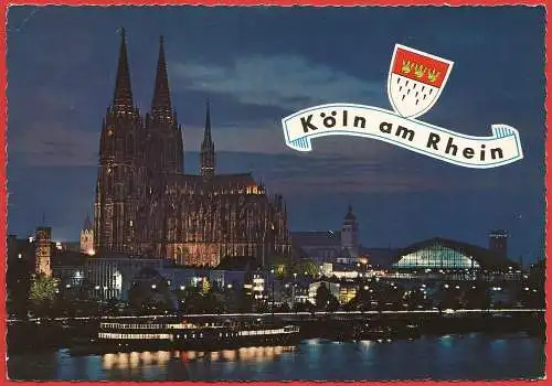 [Ansichtskarte] Deutschland - Köln : Der Dom, Nachtansicht. 