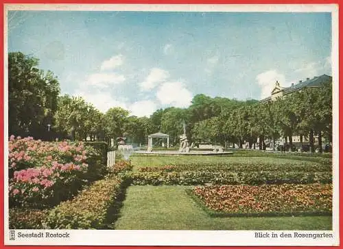 [Ansichtskarte] Deutschland - Rostock : Der Rosengarten. 