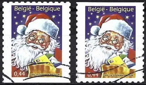 Belgien 2005 - Mi 3515 - YT 3452 - Weihnachtsmann ( 2 verschiedene Perforationen )