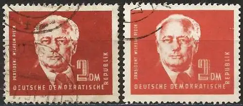 DDR 1950 - Mi 254a - YT 9 - Präsident Wilhelm Pieck - Braunrot und Rot