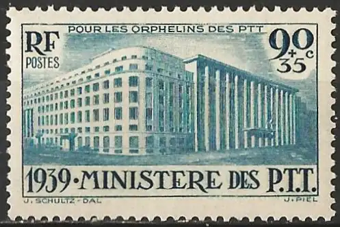 Frankreich 1939 - Mi 442 - YT 424 - Ministerium für Posqt - zugunsten von Waisenkindern - MH*