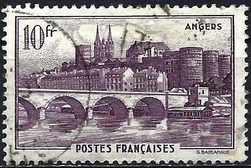 Frankreich 1941 - Mi 533 - YT 500 - Angers : Die Brücke über die Maine und das Schloss