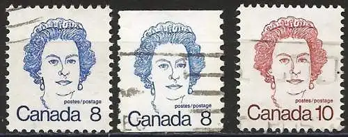 Canada 1973/76 - Mi 540 y 636 - YT 514 y 610 - Königin Elisabeth II