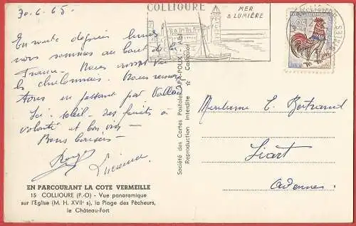 [Ansichtskarte] Frankreich - Pyrénées Orientales ( 66 ) Collioure : Der Leuchtturm und das Tempelritter-Schloss. 