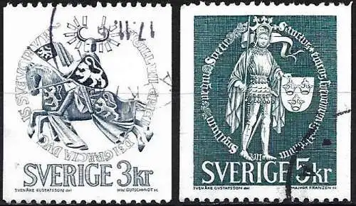 Schweden 1976 - Mi 671x & 673x - YT 653a & 654a - Siegelen des Königreichs