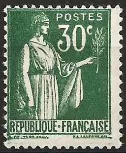 Frankreich 1933 - Mi 273 - YT 280 - Frieden - MH*