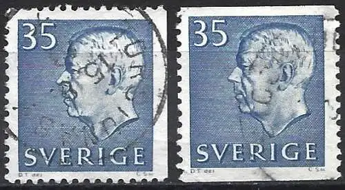 Schweden 1962 - Mi 490 A und 490 Dr - YT 467 und 467a - König Gustav VI