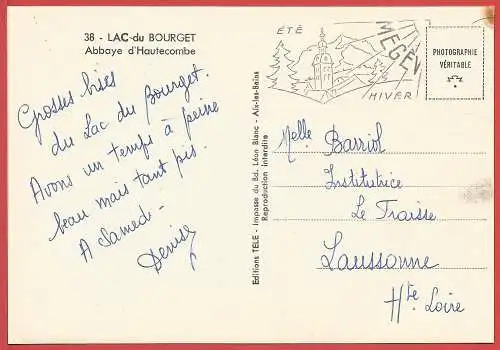 [Ansichtskarte] Frankreich ( Savoyen 73 ) Abtei von Hautecombe - See von Bourget. 