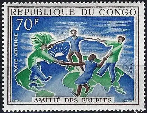 Congo (Braz) 1968 - Mi 146 - YT Pa 63 - Freundschaft der Völker - MNH** ( Flugpost )