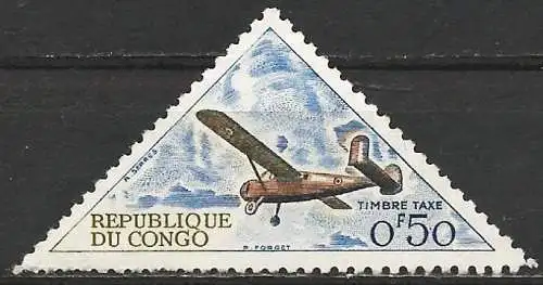 Congo (Braz) 1961 - Mi P2 - YT T 35 - Holste Broussard Eindecker