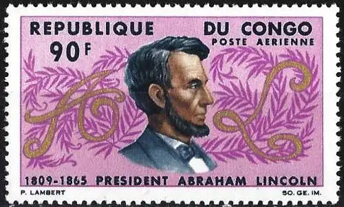 Kongo (Braz) 1965 - Mi 84 - YT Pa 37 - Präsident  Abraham Lincoln - MNH** 