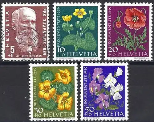 Schweiz 1959 - Mi 687 bis 691 - YT 634 bis 638 - Pro Juventute - MNH** ( außer YT 634 )