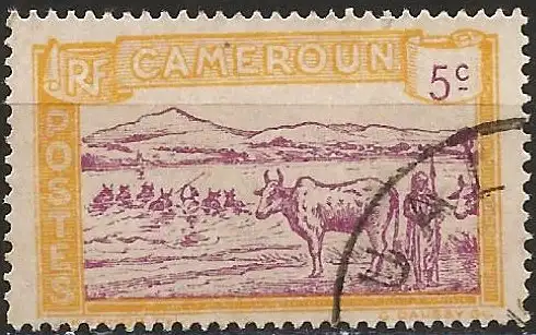 Kamerun 1925 - Mi 72 - YT 109 - Rinder überqueren einen Fluss