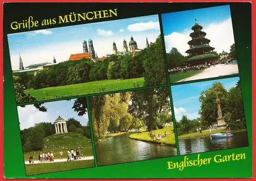 [Ansichtskarte] Deutschland ( Bayern ) Grüße aus München - Englischer Garten. 