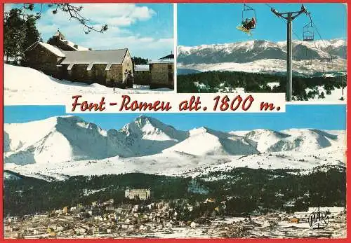 [Ansichtskarte] Frankreich ( Pyrénées - Orientales - 66 ) Font-Romeu : Der Wintersportort und die Alte Eremitage. 