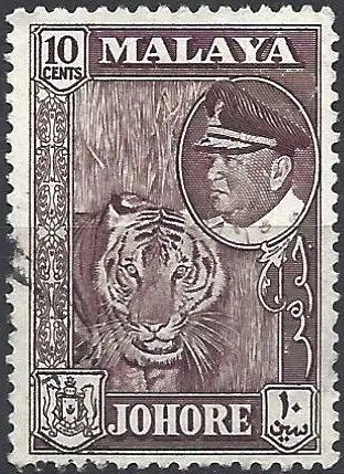 Malaiische Staaten ( Johor ) 1960 - Mi 148 - YT 137 - Tiger und Sultan Ismail ibn Sultan