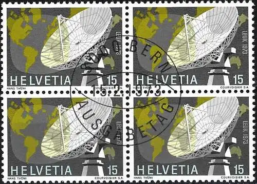 Schweiz 1973 - Mi 988 - YT 921 - Satelliten-Bodenstation (  4er Block )