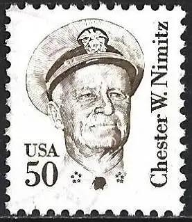 USA 1985 - Mi 1728 Fyaz - YT 1561a - Admiral Chester W. Nimitz ( Perf. 11¼ x 11 )