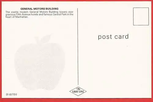 [Ansichtskarte] Vereinigte Staaten - New York : General-Motors-Gebäude, Central Park, Manhattan. 