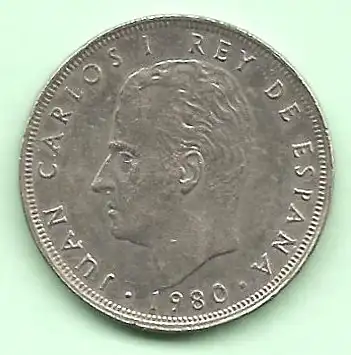 Spanien - 25 Peseten von 1980 - Ø 26,5 Mm