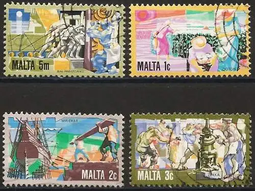 Malta 1981 - Mi 636/39 - YT 624/27 - Geschichte des maltesischen Lebens