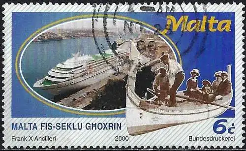 Malta 2000 - Mi 1119 - YT 1092 - Kreuzfahrtschiff und Fischerboot