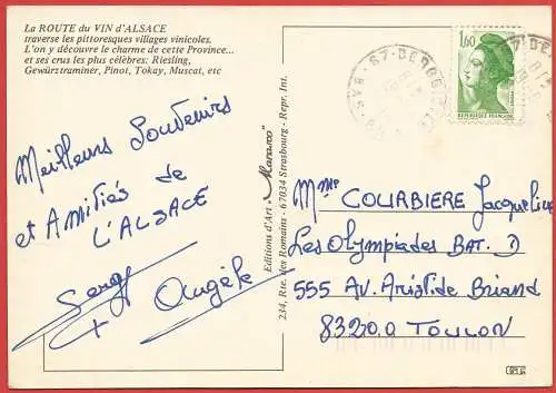 [Ansichtskarte] Frankreich - Bas-Rhin ( 67 ) Elsass : Die Weinstraße. 