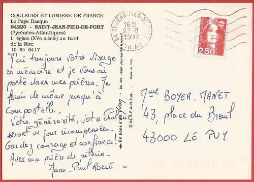 [Ansichtskarte] Frankreich ( Atlantische Pyrenäen - 64 ) Saint-Jean-Pied-de-Port : Kirsche und die Spanische Brücke über die Nive. 
