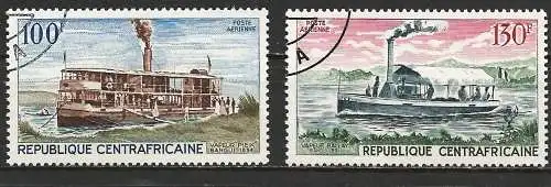 Zentralafrikanisch 1968 - Mi 179 & 180 - YT Pa 65 & 66 - Flussschiffe ( Flugpost )