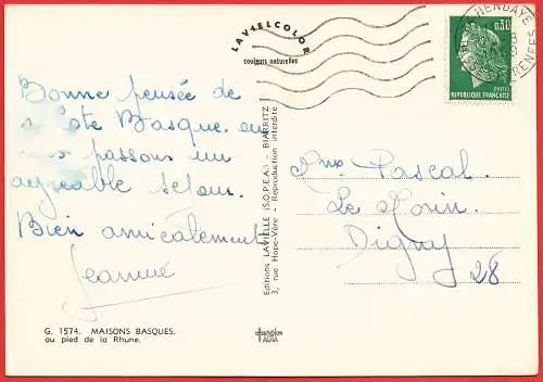 [Ansichtskarte] Frankreich ( Atlantische Pyrenäen - 64 ) Ascain : Typische Häuser. 