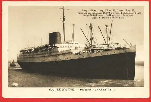 [Ansichtskarte] Passagierschiff " Lafayette ". 