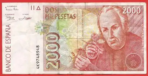 Spanien - 2000 Peseten Banknote - José Celestino Mutis