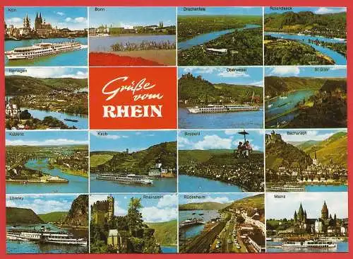 [Ansichtskarte] Deutschland - Der romantische Rhein von Köln bis Mainz. 