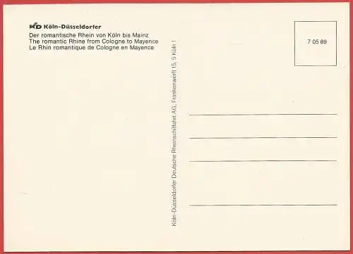 [Ansichtskarte] Deutschland - Der romantische Rhein von Köln bis Mainz. 
