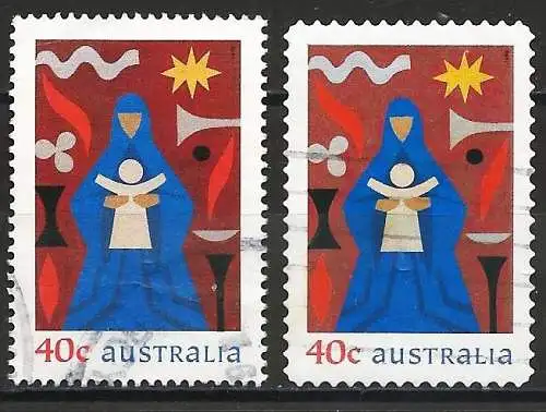 Australien 1999 - Mi 1865 & 1867 - YT 1781 & 1783 - Weihnachten ( Gezänt 14½ x 14 und 11¾ )
