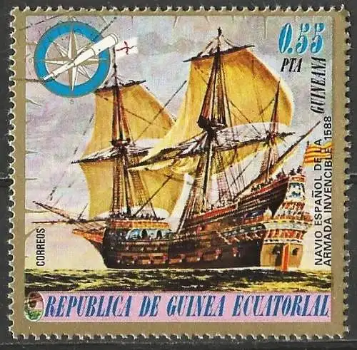 Äquatorial Guinea 1975 - Mi 655 - YT 66F - Schiff: Spanische Gallion
