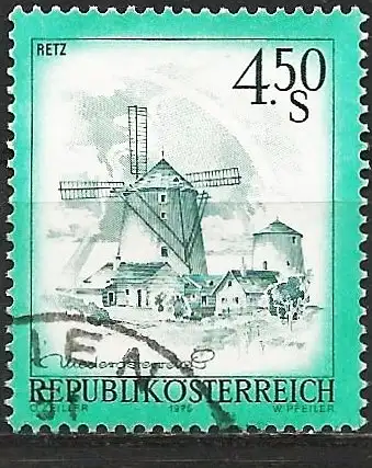 Österreich 1976 - Mi 1519 - YT 1348 - Landschaft : Retzer Windmühle