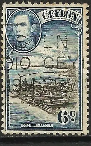 Ceylon 1938 - Mi 233 - YT 254 - Der Hafen von Colombo