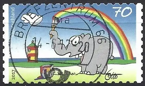 Deutschland BDR 2017 - Mi 3295 - YT 3081 A - Sello de felicitación : Elefante  ( Gezähnt 10 )