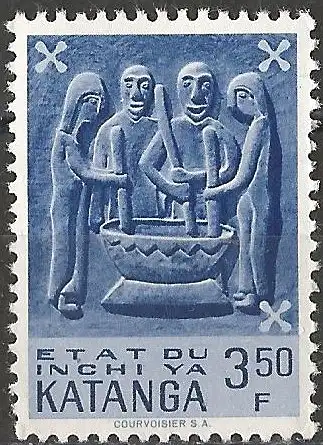 Congo (Katanga) 1961 - Mi 61 - YT 61 - Holzstatuetten der einheimischen Kunst
