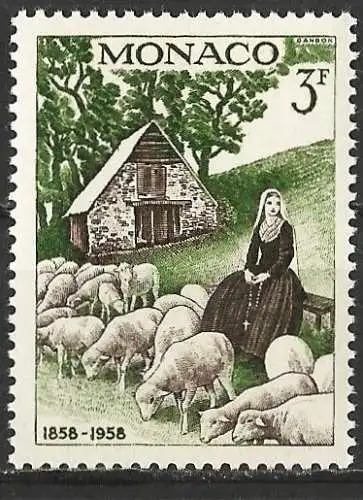 Monaco 1958 - Mi 592 - YT 494 - Bernadette mit Schafen - MNH**