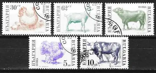 Bulgarien 1991 - Mi 3881/85 - YT 3358/62 - Tiere auf dem Bauernhof ( Komplette Serie )