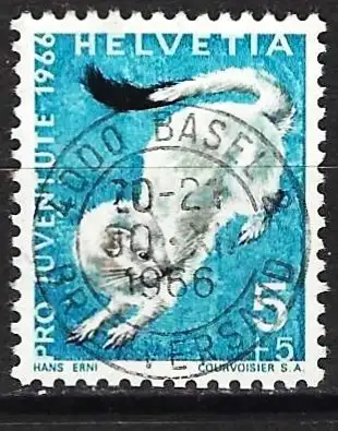 Schweiz 1966 - Mi 845 - YT 778 - Fauna - Hermelin