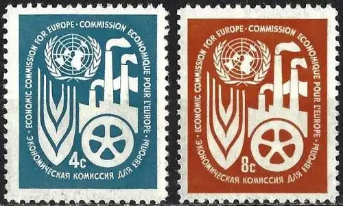 UNO-New York 1959 ( Vereinte Nationen ) Mi 78/79 - YT 68/69 - Symbole der Arbeit - MH*
