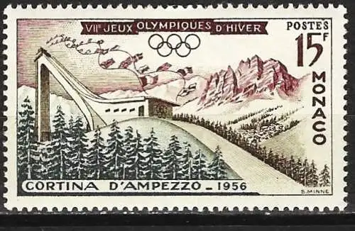 Monaco 1956 - Mi 536 - YT 442 - Olympische Spiele von Cortina d'Ampezzo - MH*