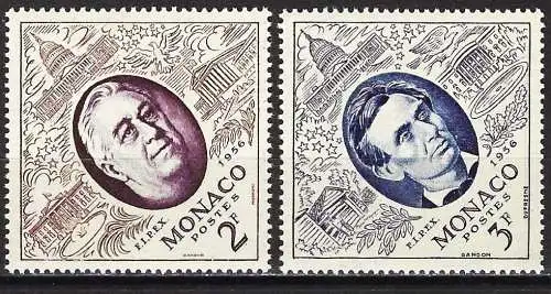 Monaco 1956 - Mi 528/529 - YT 445/446 - Franklin  Roosevelt und Abraham Lincoln - MNH**