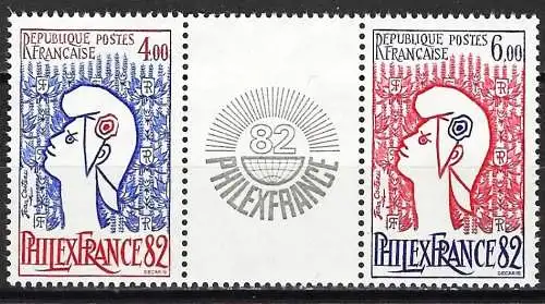 Frankreich 1982 - Mi 2343/44 - YT 2216 /17 - Philexfrance - MNH**