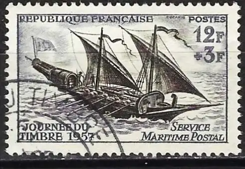 Frankreich 1957 - Mi 1122 - YT 1093 - Boot : Feluke